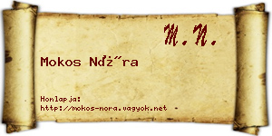 Mokos Nóra névjegykártya