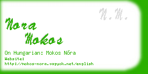 nora mokos business card